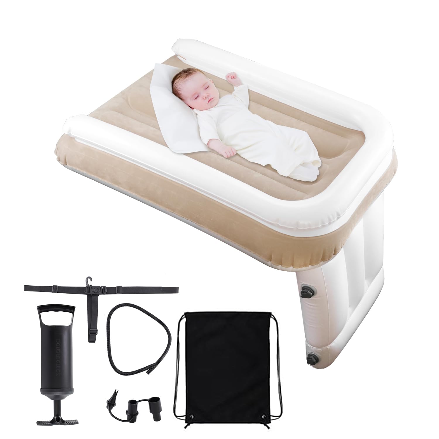 Aohcae Inflatable Toddler Airplane Bed Portable Toddlers Airplane Blow Up Bed for Travel Baby Airplane Mattress with Hand Pump Toddler Airplane Travel Essentials
